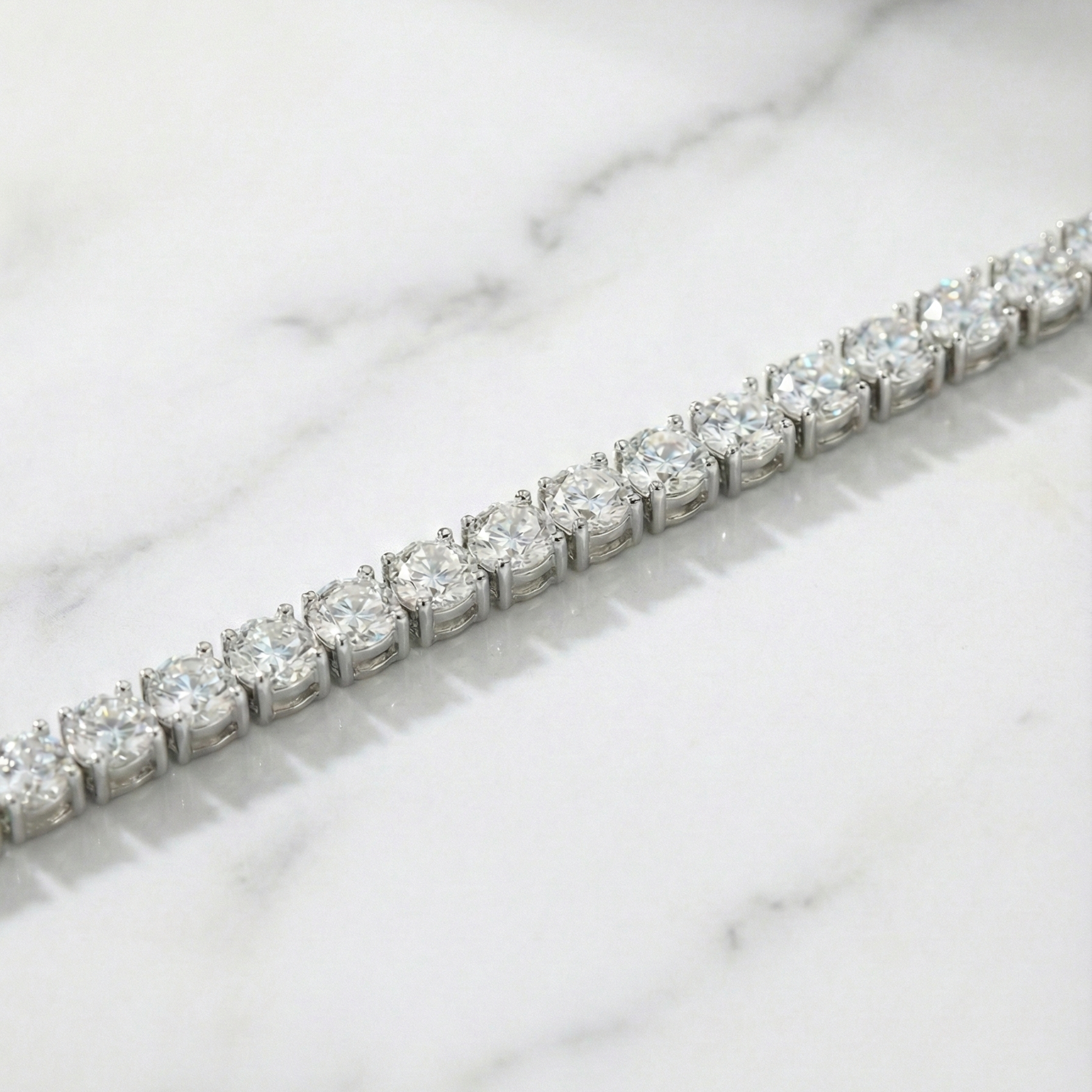 18K Gold Lab-Grown Diamond Tennis Bracelet