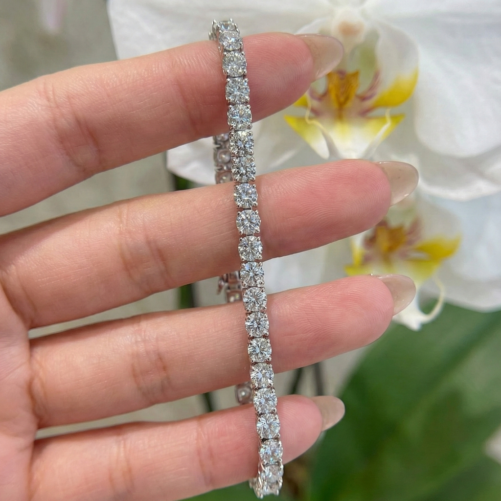 18K Gold Lab-Grown Diamond Tennis Bracelet