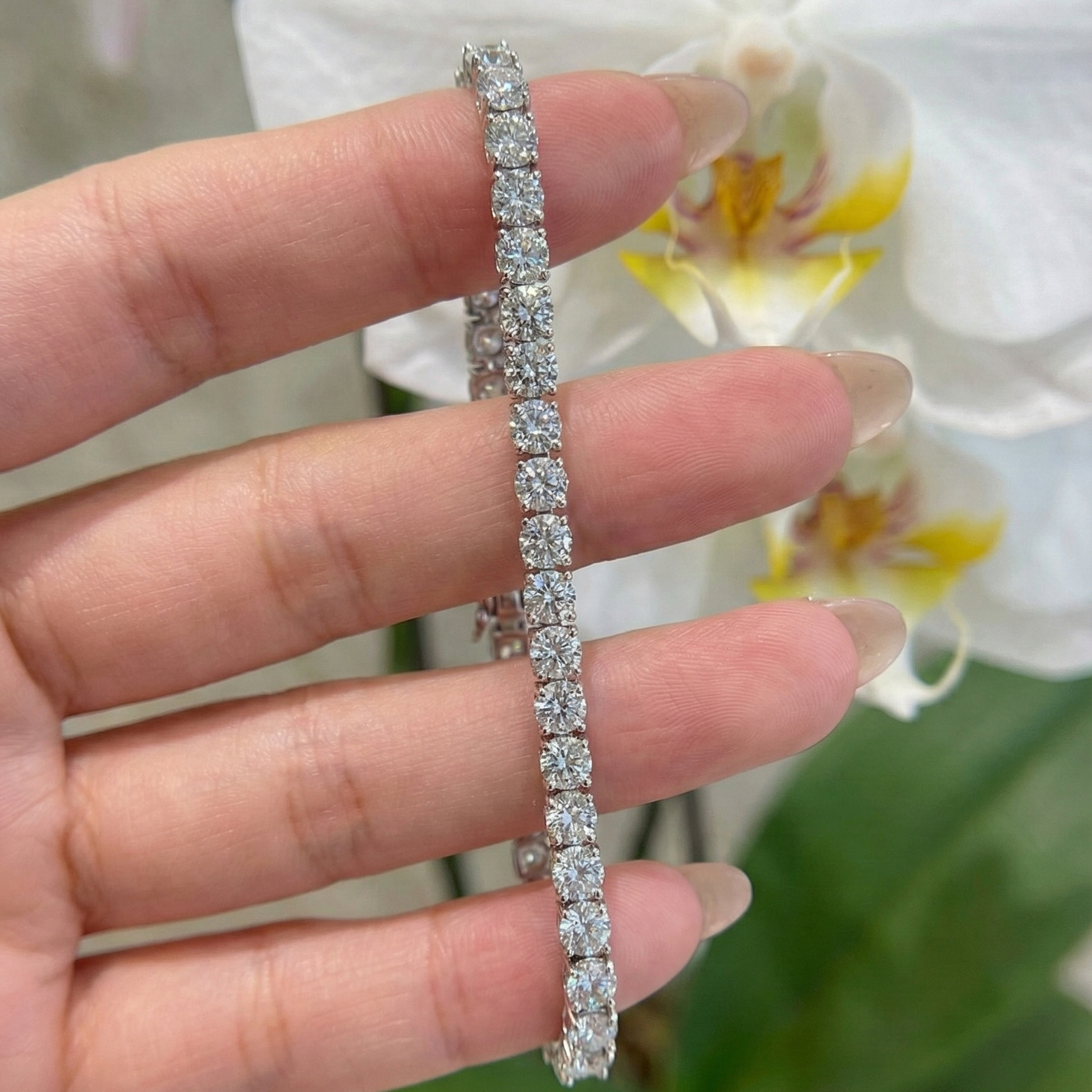 18K Gold Lab-Grown Diamond Tennis Bracelet