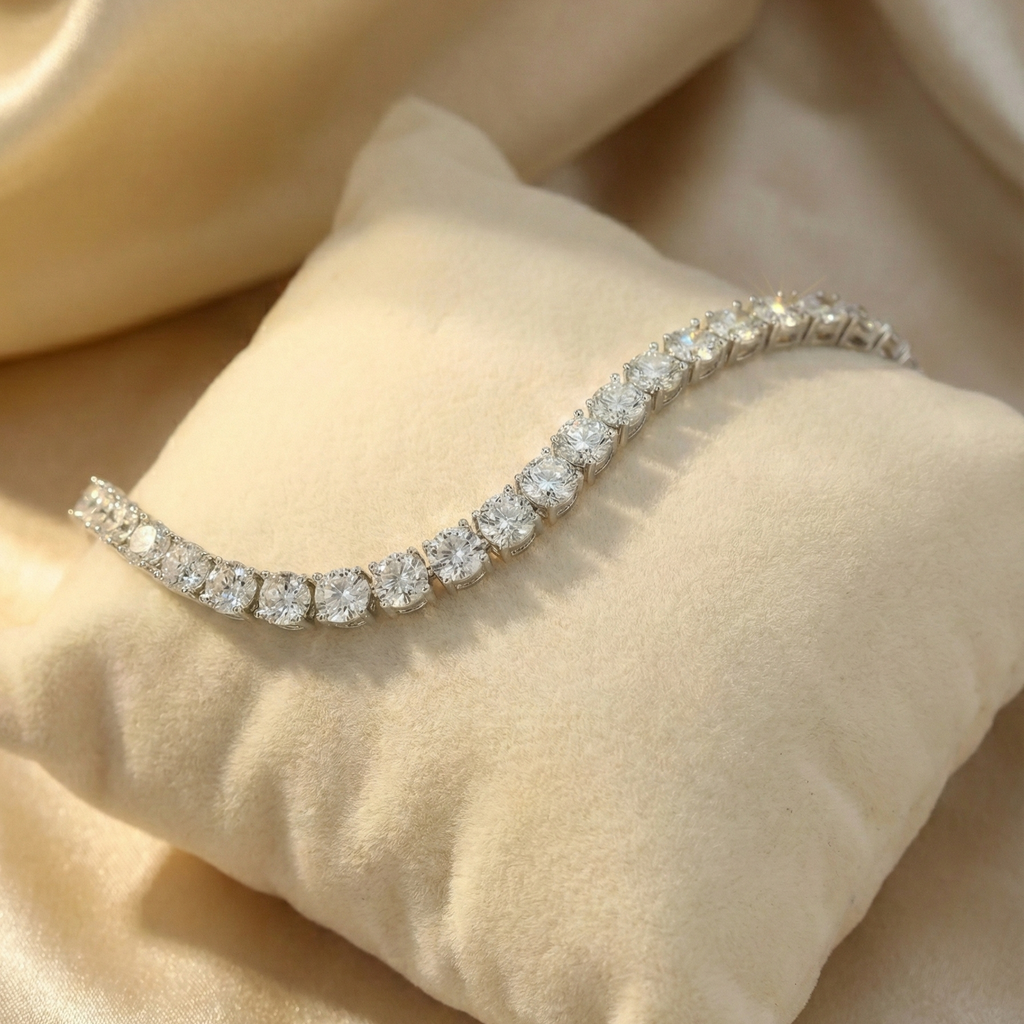 18K Gold Lab-Grown Diamond Tennis Bracelet
